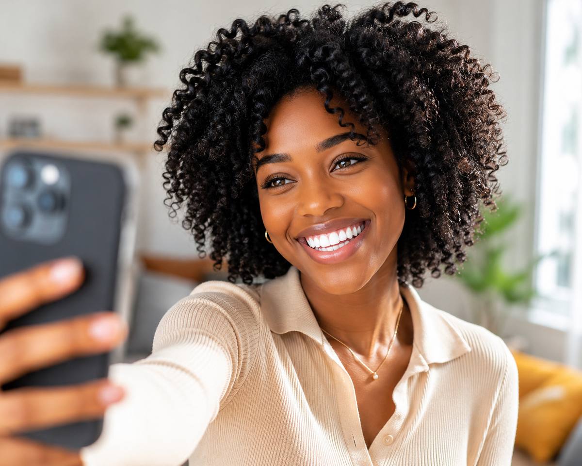 Selfie sourire confiant